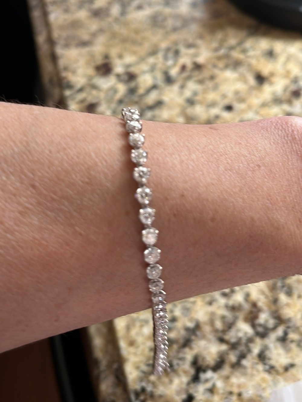 Diamond Tennis Bracelet 14K Natural Round Cut